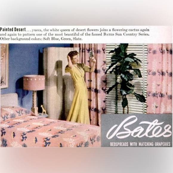 Vintage 1940s Bates Painted Desert Bedspread - Picture 11 of 11